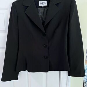 Ladies Size 12P Kasper Women's Classic Black Suit Jacket Business GUC